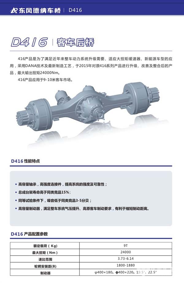 东风德纳 客车桥 D416